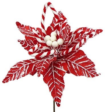 Peppermint Poinsettia Pick