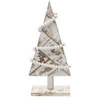 Tree Cutout with White Bead Garland