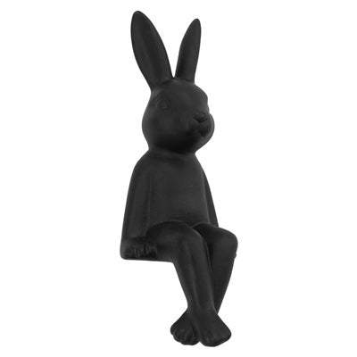 Black Resin Shelf-Sitter Bunny