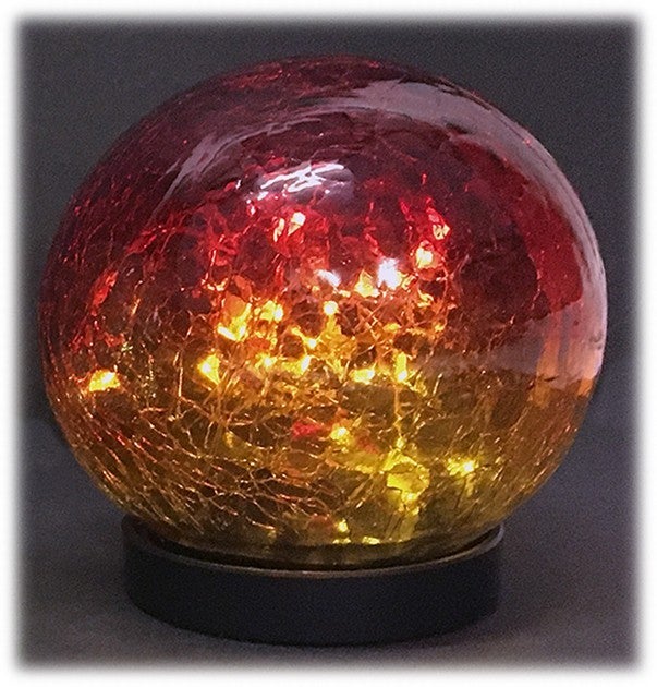 LED Solar Crackle Globe
