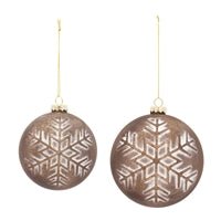 Brown Snowflake Ball Ornament