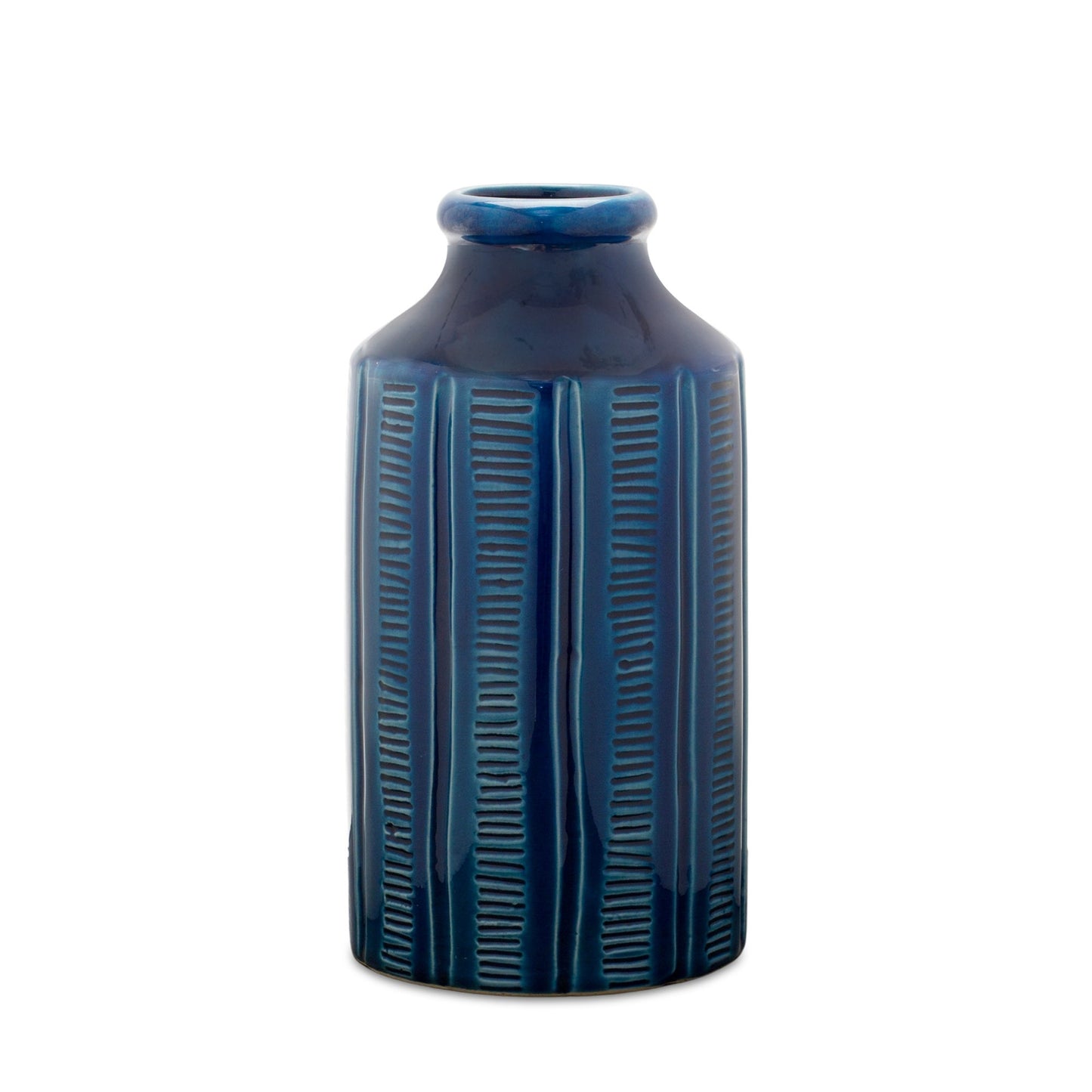 VASE 10”H BLUE TERRA COTTA