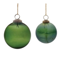Green/Blue metallic Ball Ornament