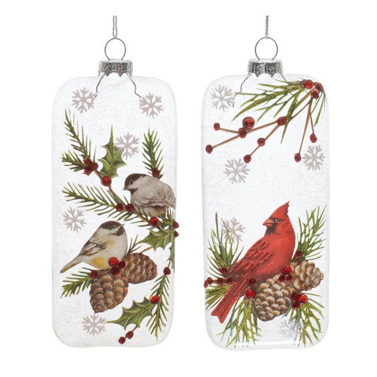 Cardinal and Chickadee Ornament