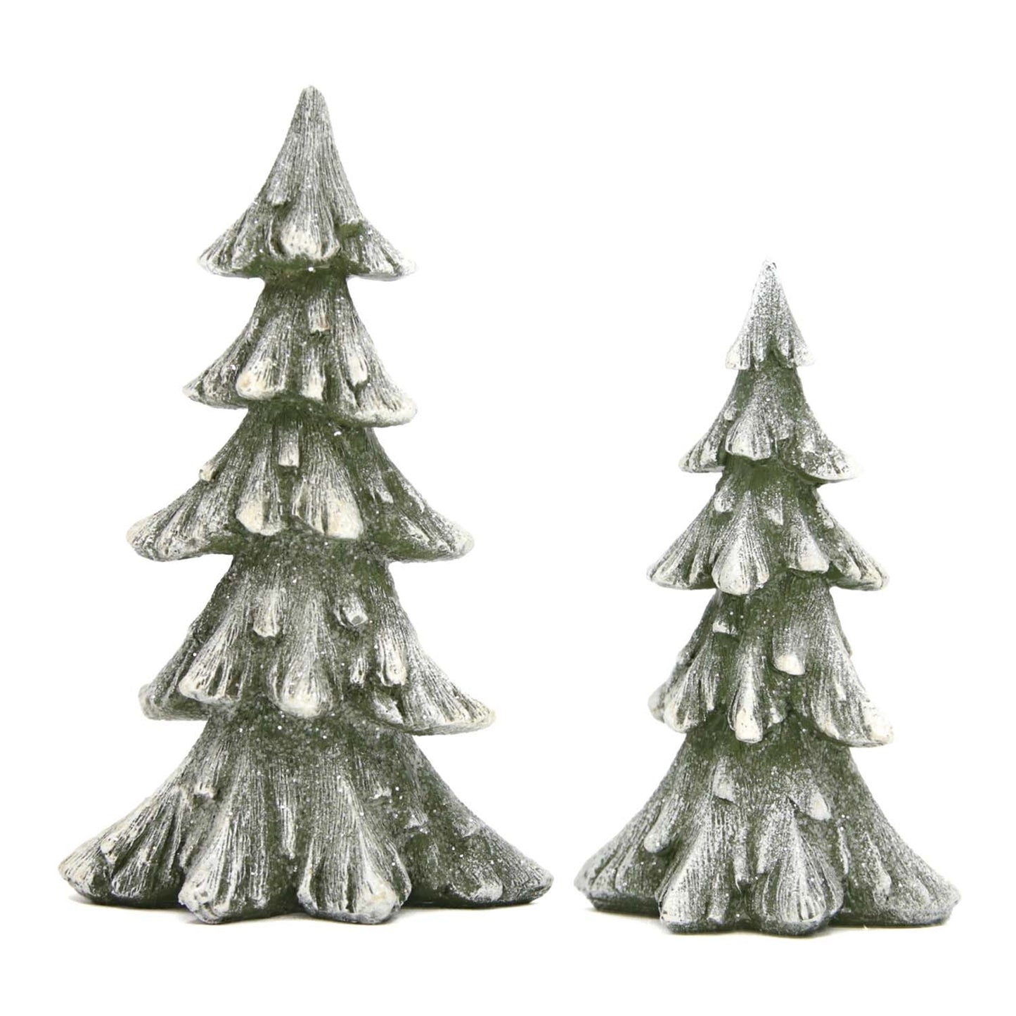 Dark Green Flocked Resin Trees