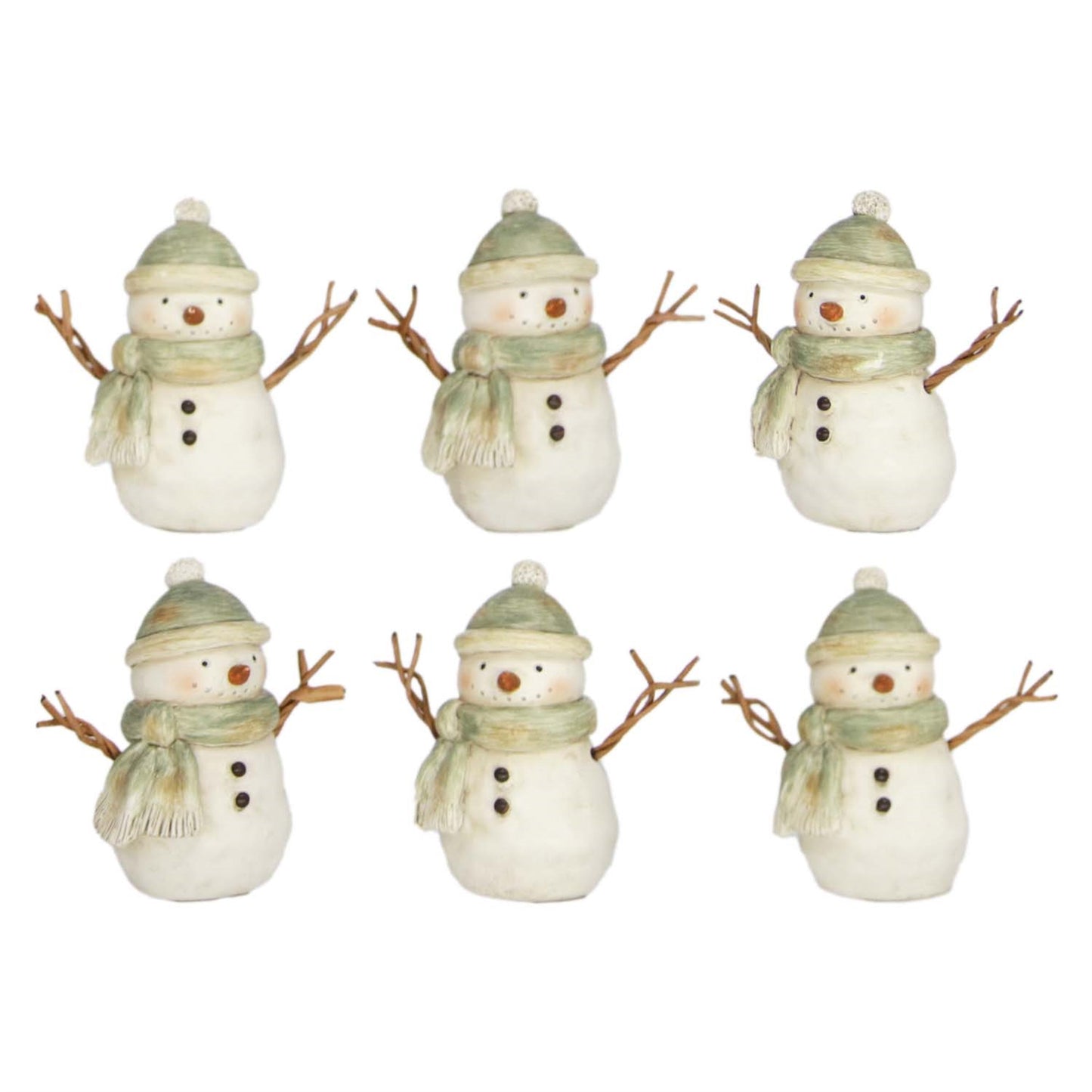 Green-Dressed Snowmen
