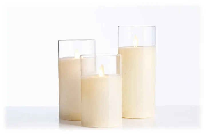 3" LED glass Candle Set of 3