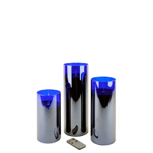 3" LED glass Candle Set of 3