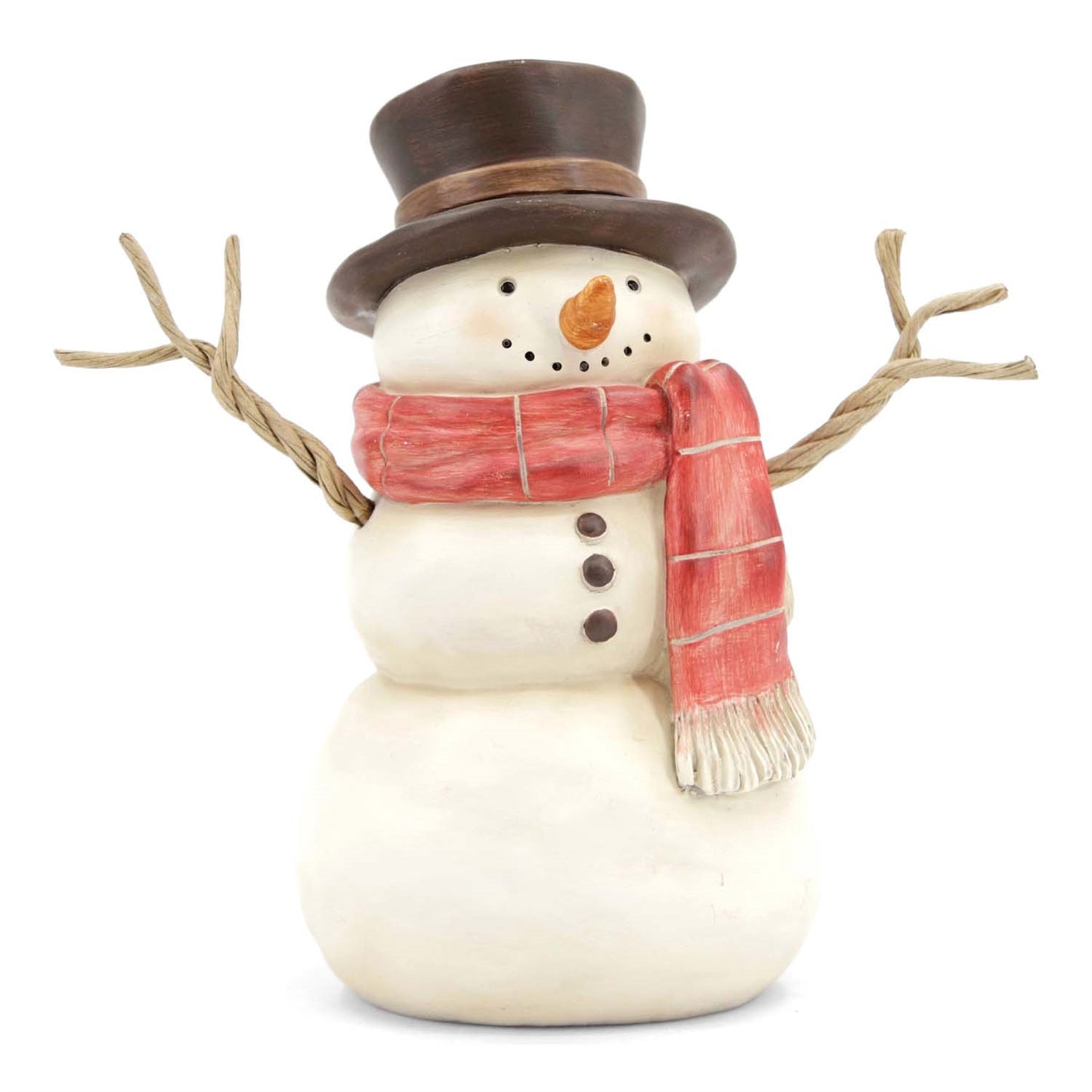 Red Scarf Resin Snowman