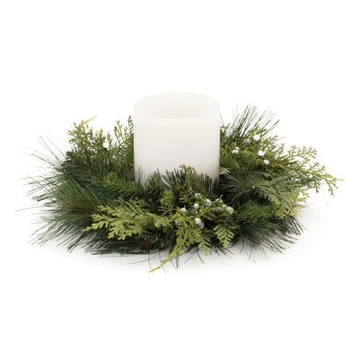MIXED PINE CANDLE RING
