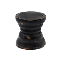 Black Wood Pillar Holder