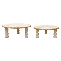 Whitewashed Bead Round Trays