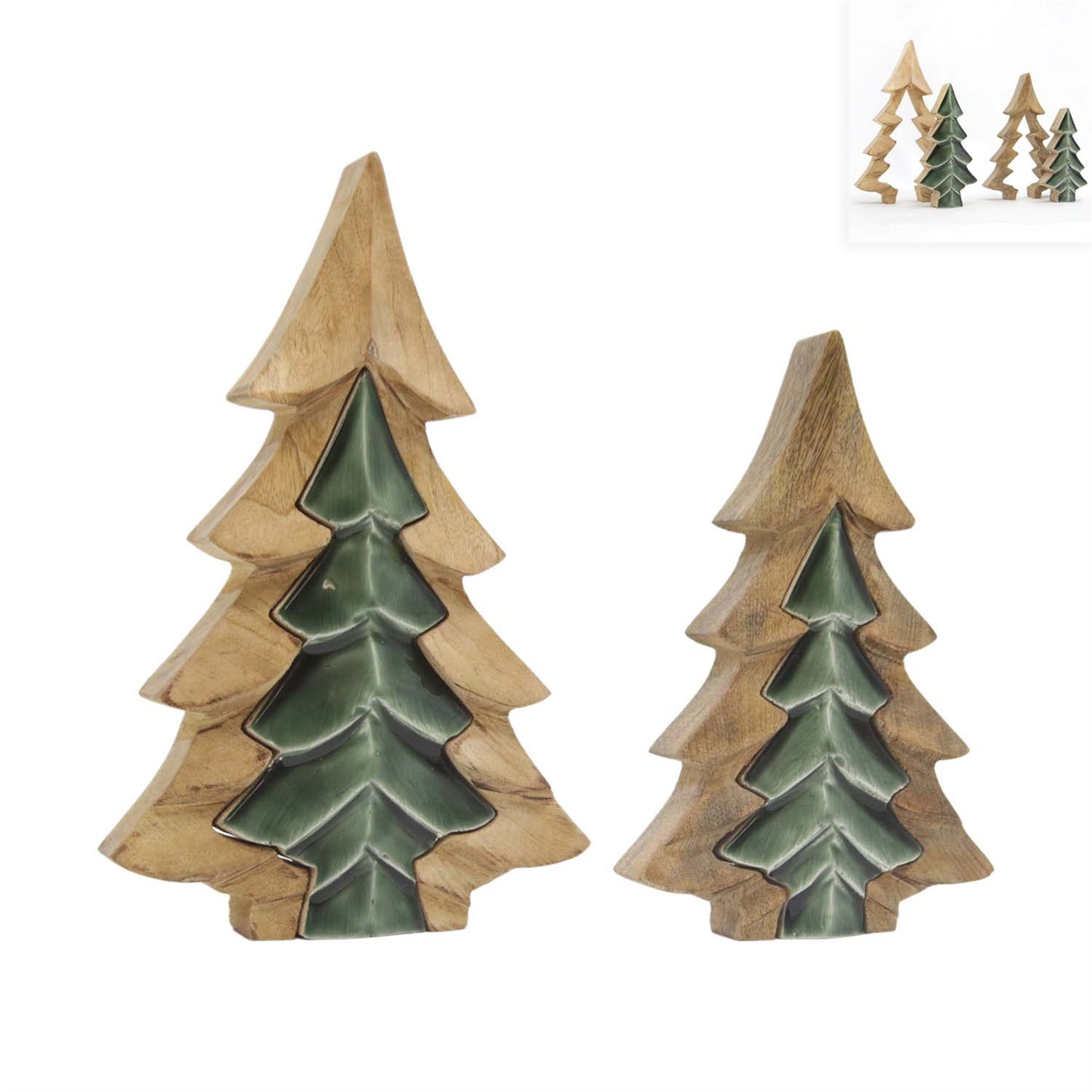 whispering Winter Enamel Puzzle Trees