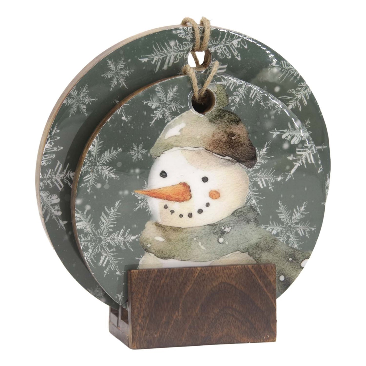 Whispering Winter Enamel Round Hangers