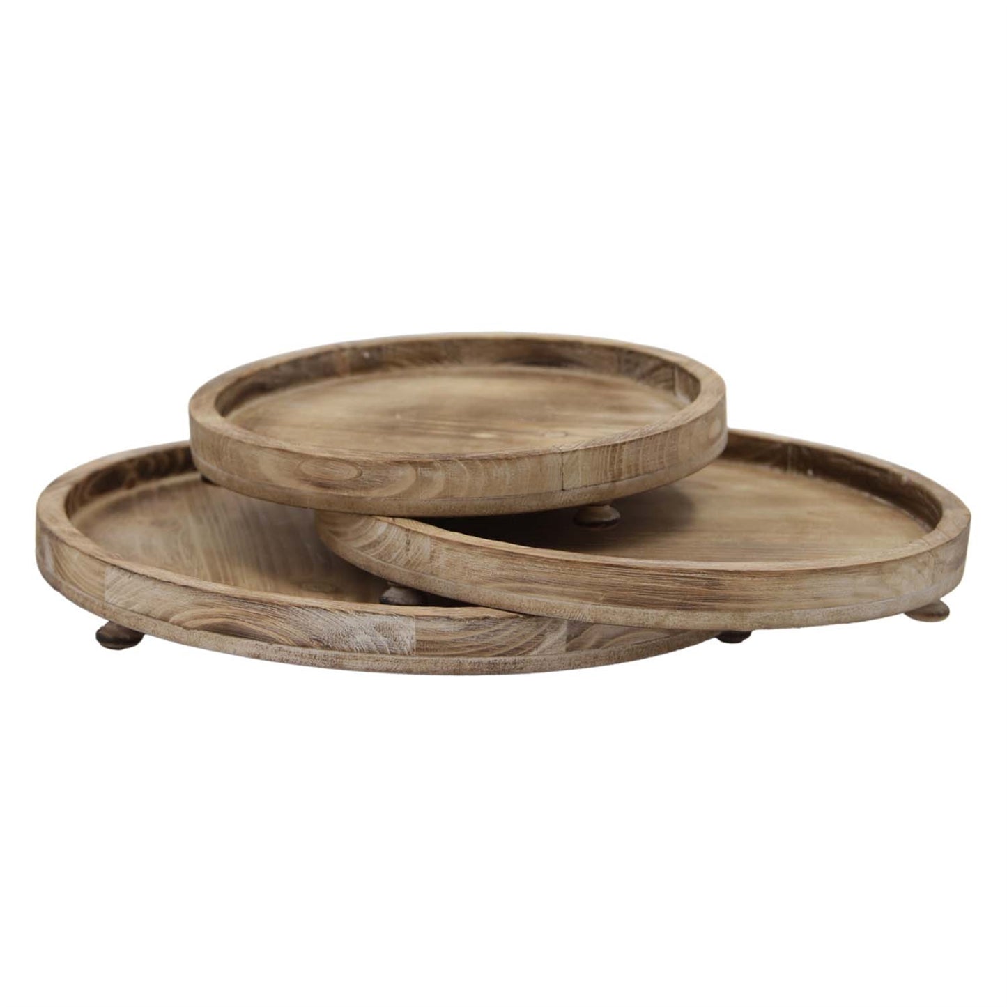 Natural Round Wood Trays