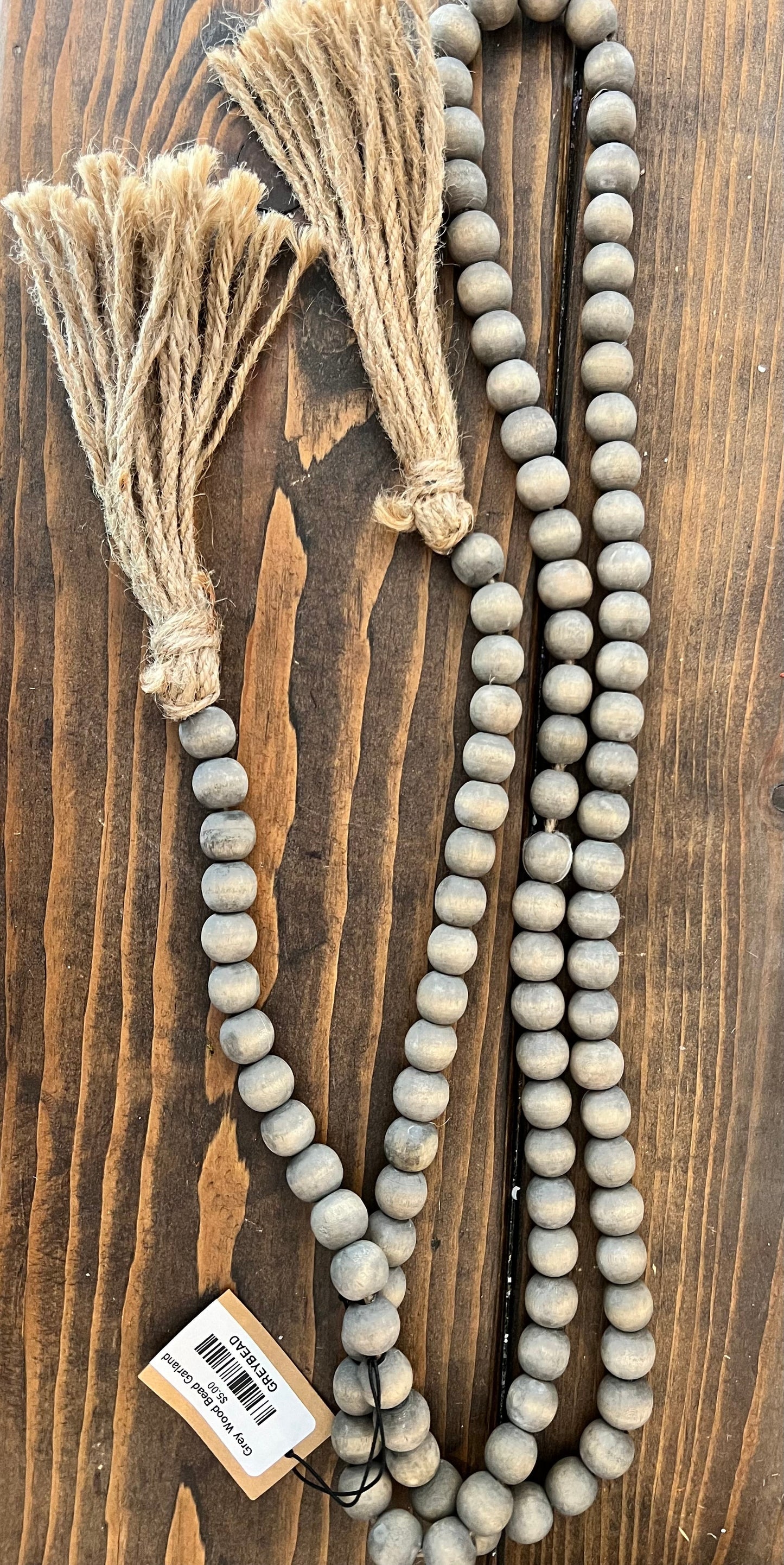 Grey Wood Bead Garland