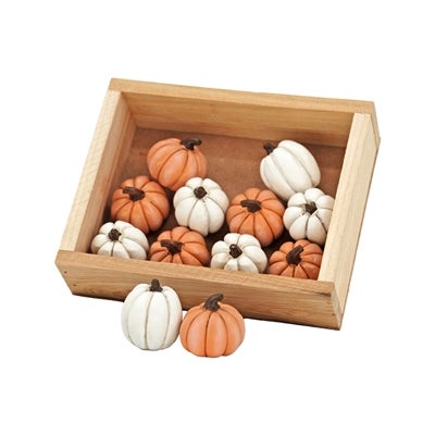 ORANGE AND WHITE RESIN PUMPKINS