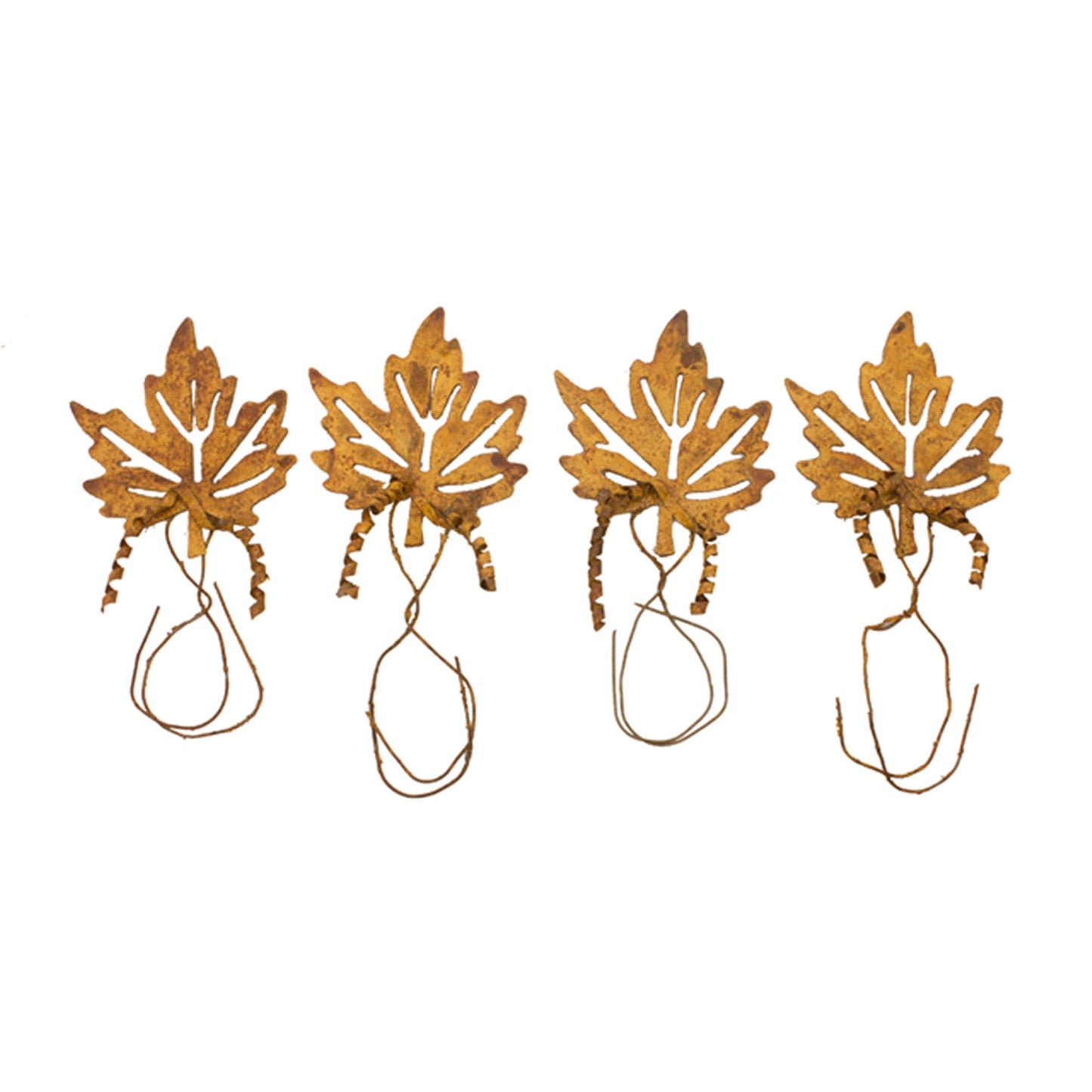 Pack of 4 Rustic Open Maple Leaf Ornaments
