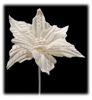 Knit Poinsettia Pick