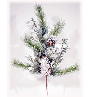 Frosted Pine Spray w/Cones