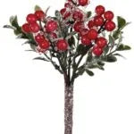 Iced Berry Boxwood Pick