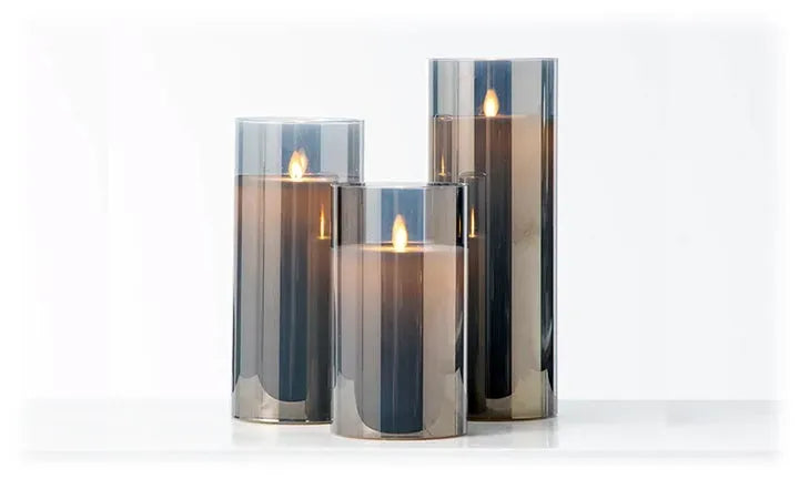 3" LED glass Candle Set of 3