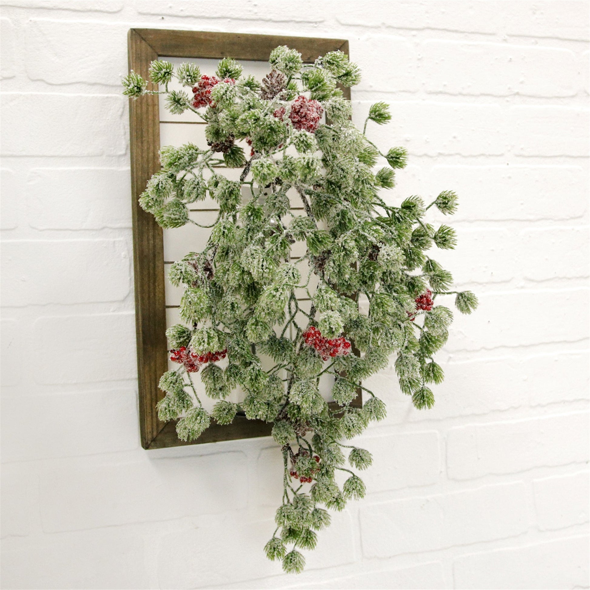 Japanese Pine and Red Berry Dripping Garland