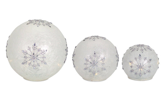 LED Snowflake Globes