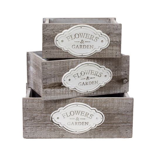 Flower Garden Wood Box