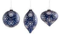 Navy Snowflake Ornament