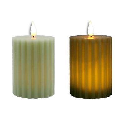 4" Sage Ridged Pillar
