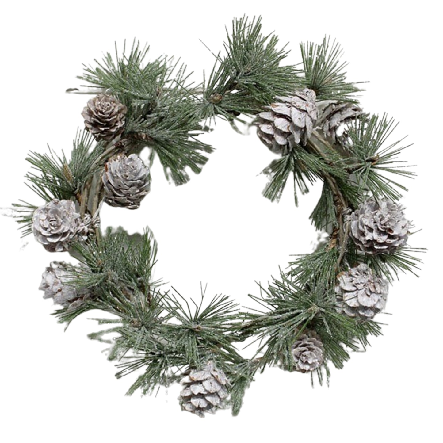 Pine and Silver Pinecone Candle Ring