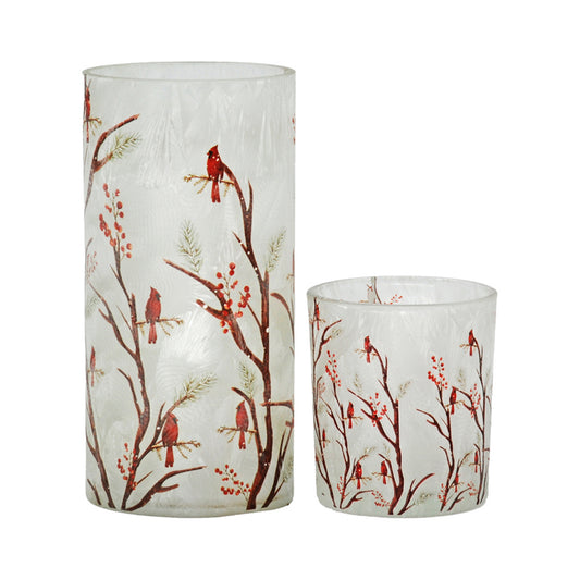 Cardinal glass jar