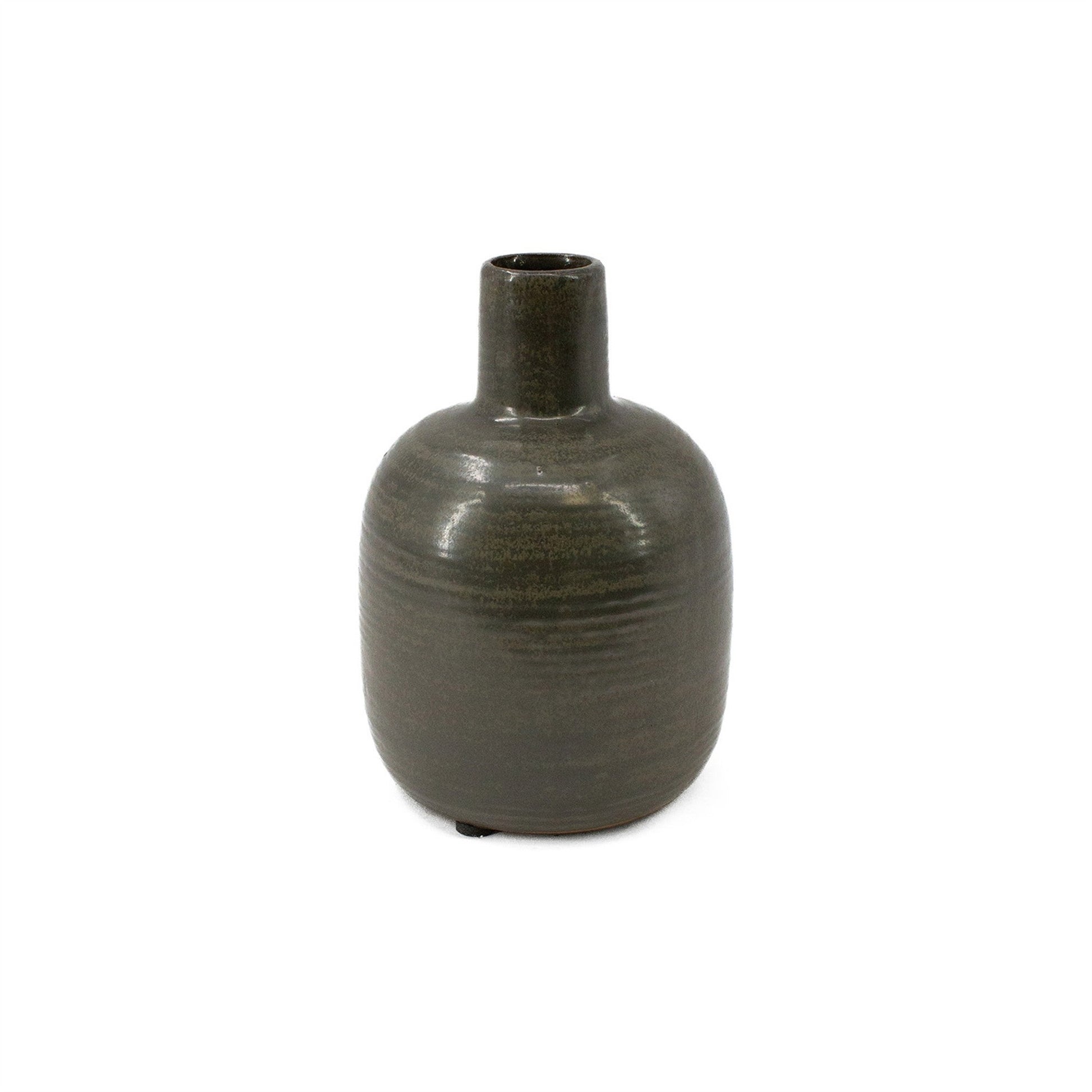 Large Brown Narrow Neck Porcelain Jar