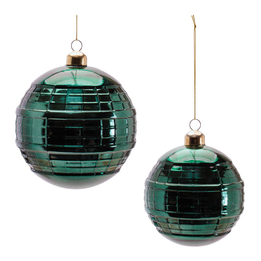 Green metallic ball ornament