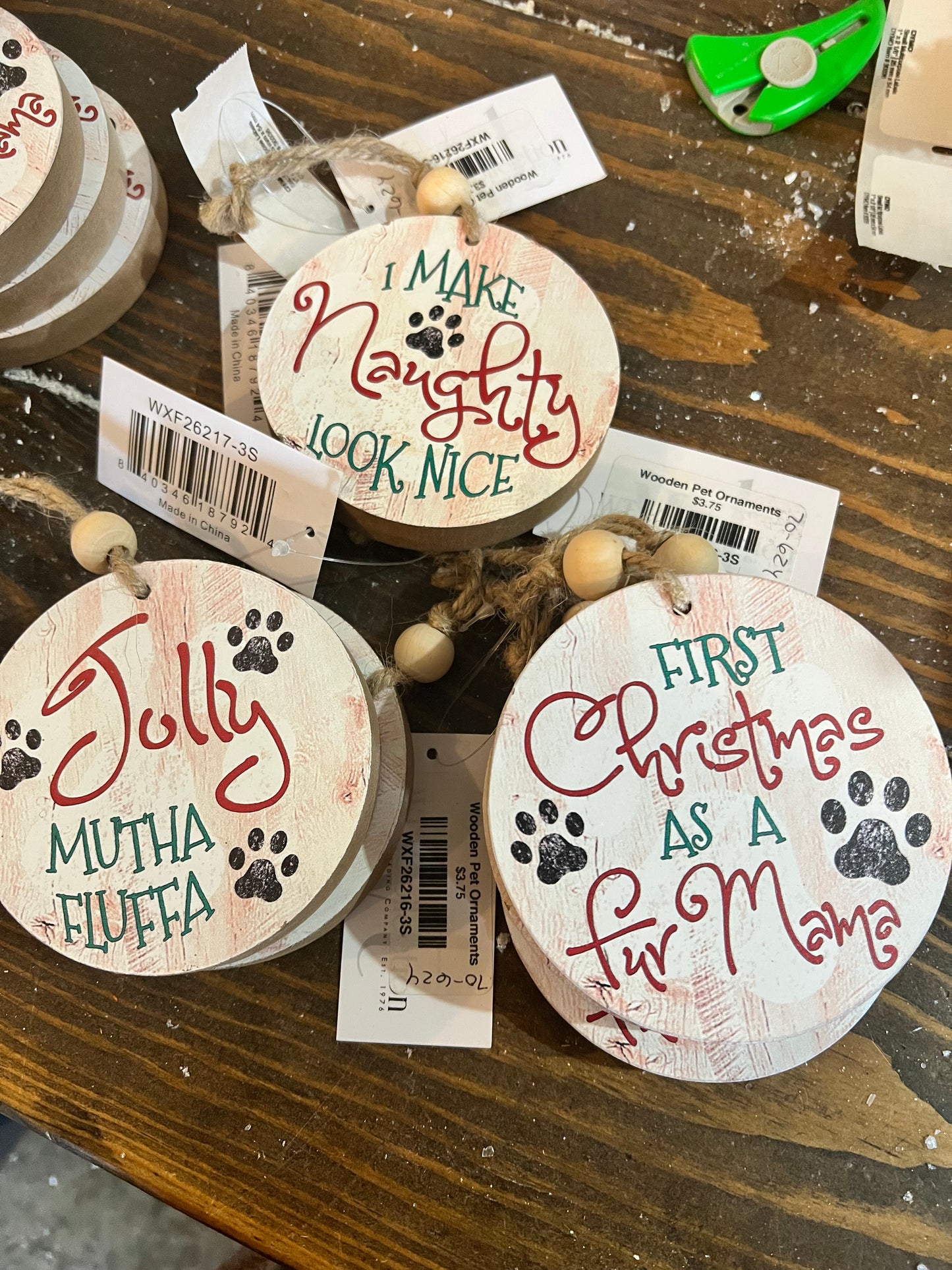 Wooden Pet Ornaments