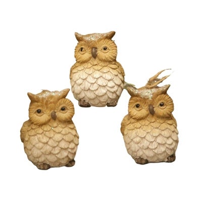 RESIN OWL ORNAMENTS