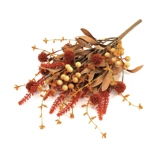 Mixed Dark Orange Fall Flower Pick