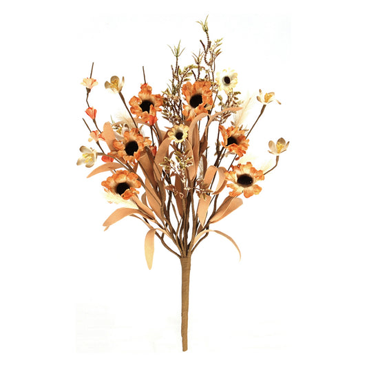 Mixed Cream and Orange Fall Flower Pick