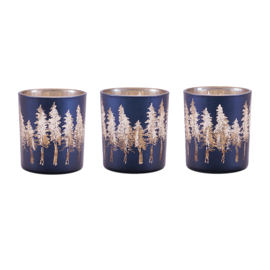 Navy Tree Votive holder