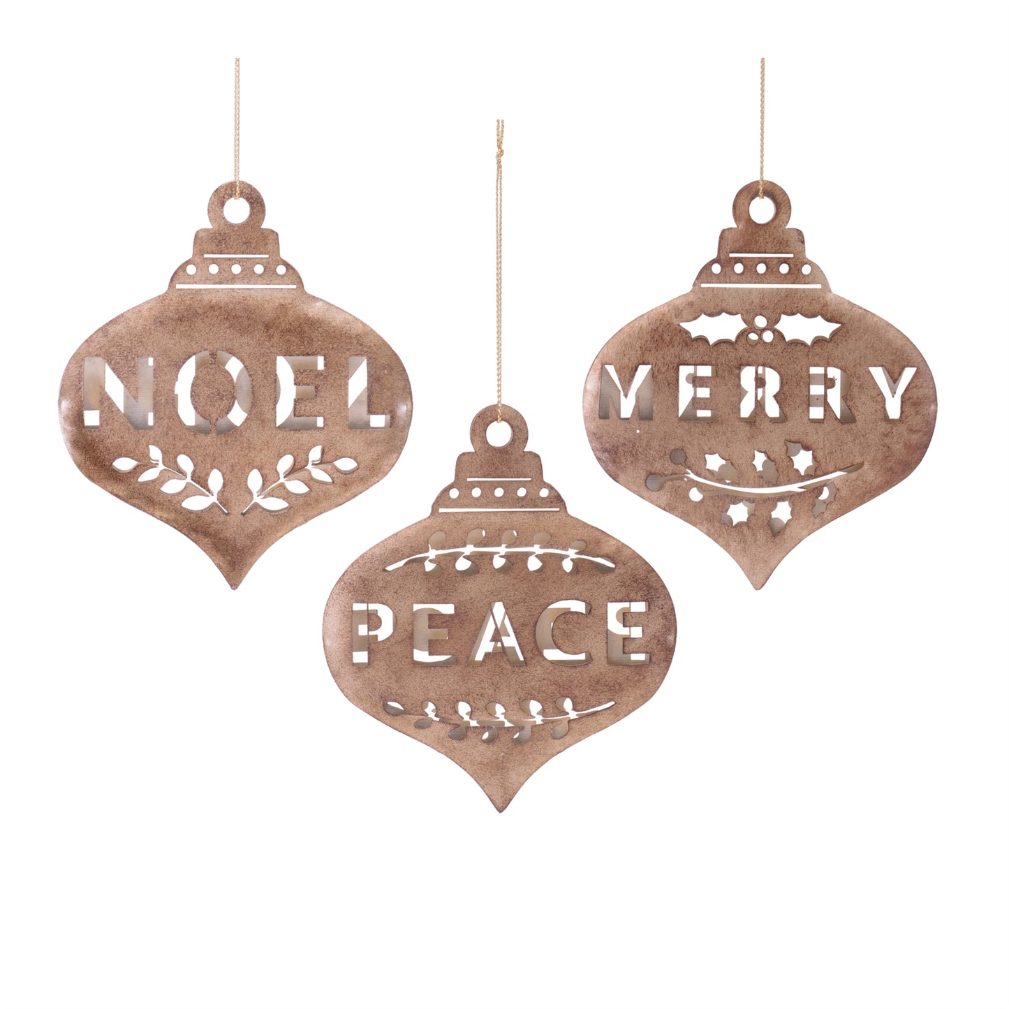 Noel/Peace/Merry Ornament