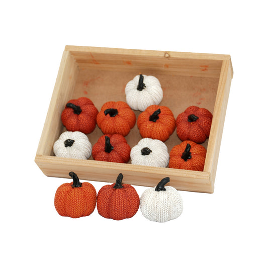 Ocher, Orange, and White Braided Resin Pumpkins