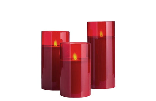 3" LED glass Candle Set of 3