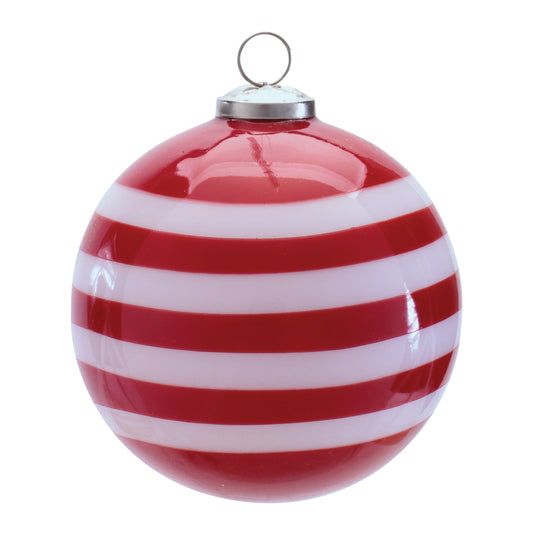Red Stripe ball ornament