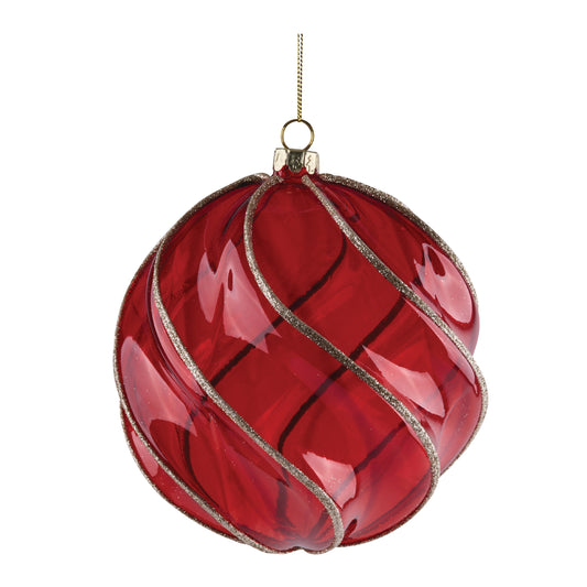 Red spiral round ornament