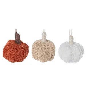 Sweater Knit Pumpkin Ornament