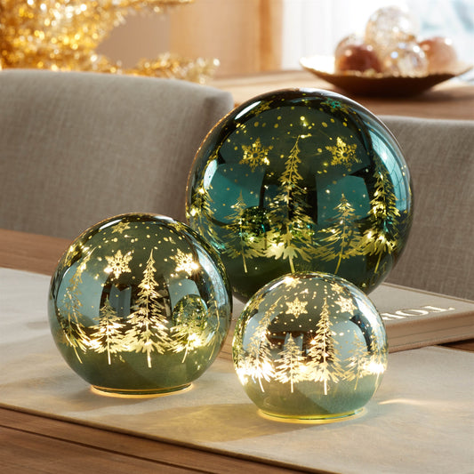 Green LED Tree Globe