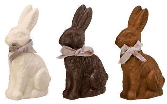 Resin Faux Chocolate Bunny w/bow