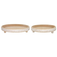 Natural Beaded Trays with Feet