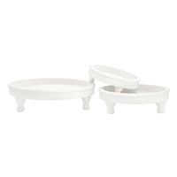 Whitewashed Round Trays on Stands
